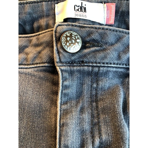 CABI Women's 6 Slim Boyfriend Jeans Low Rise #3191 Gray Blue Dark Wash - Picture 6 of 10